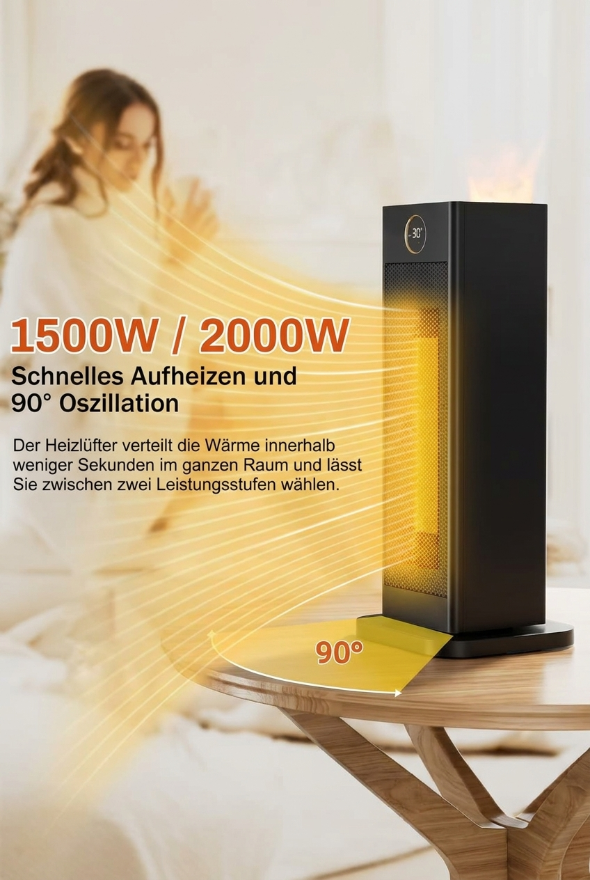 Thermora | 2-in-1 Keramik Heizlüfter 2000W