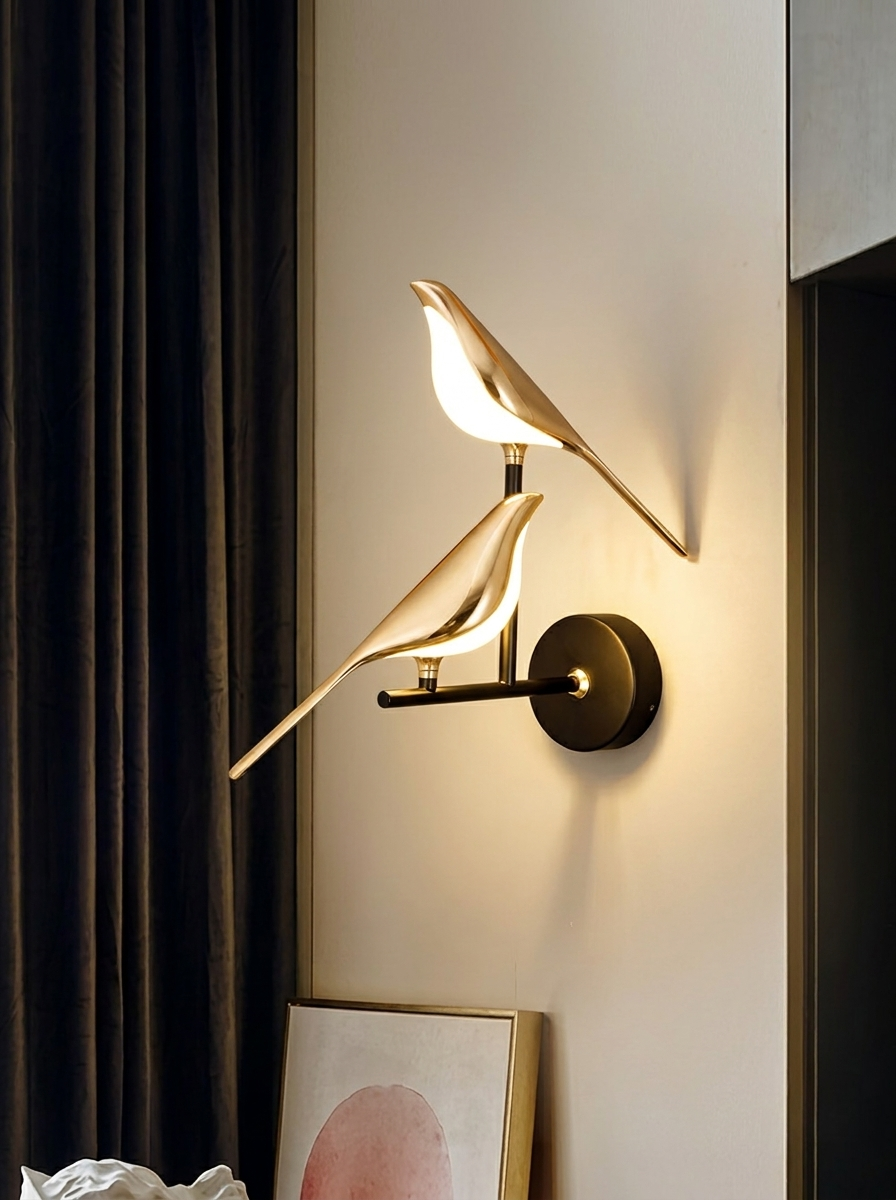 Modernes Kuns LED Vogel Wandleuchte